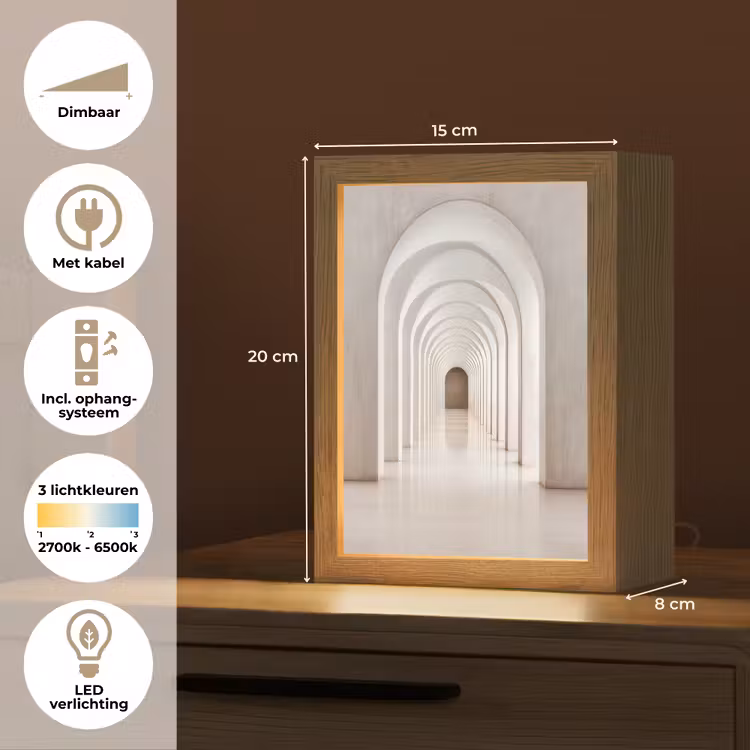 Hal - Bogen - Symmetrisch - Modern Light Box met kabel (Tafellamp) klein -USP_NL