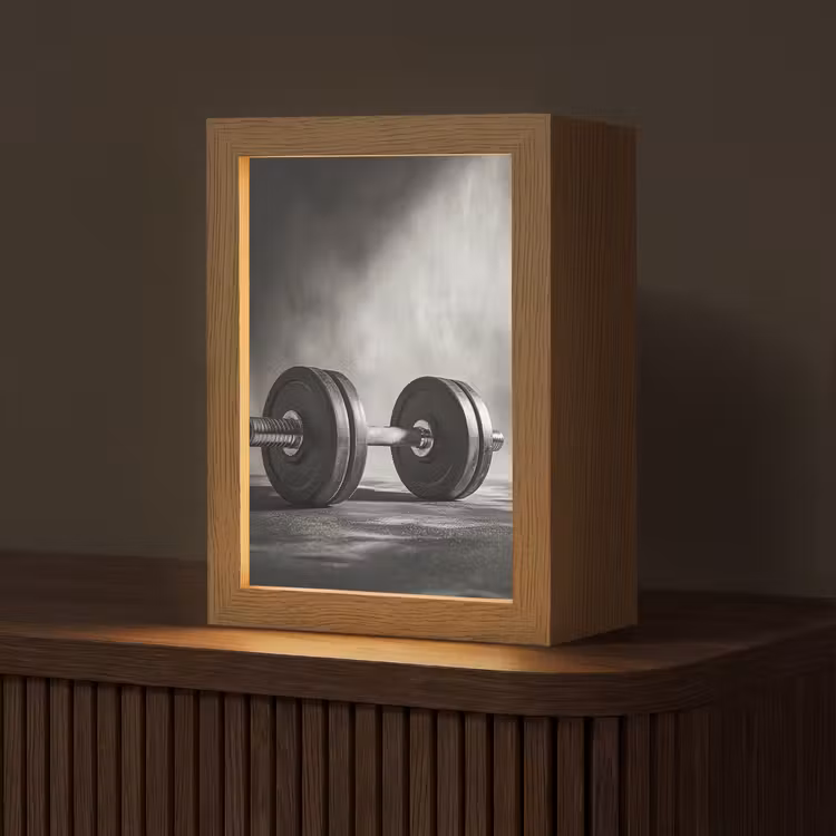 Halter - Gewichten - Zwart Light Box met kabel (Tafellamp) klein -z3d_website