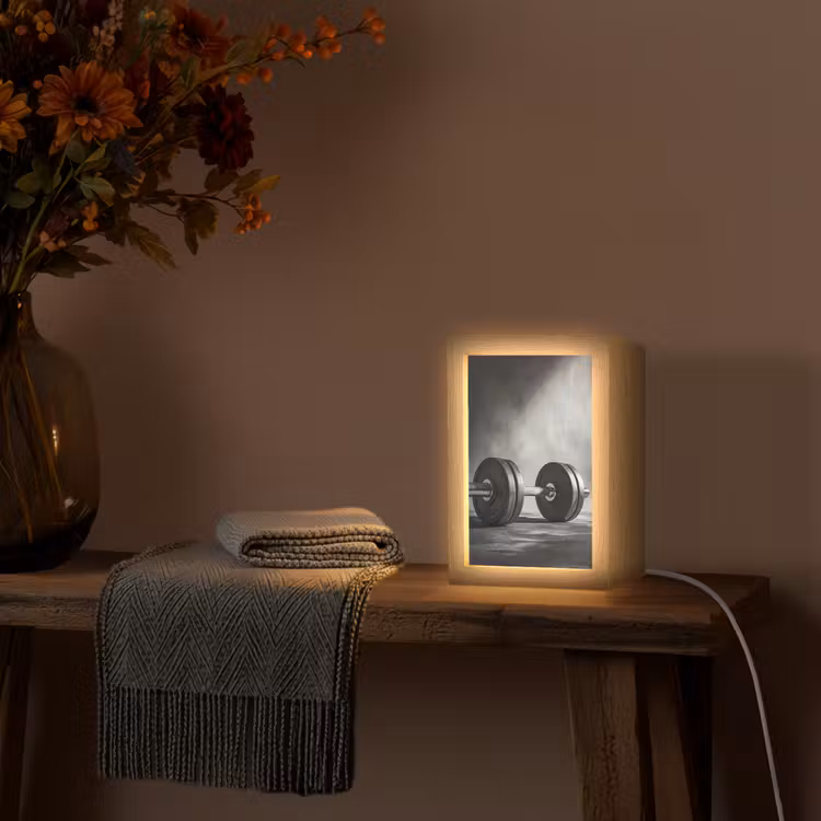 Halter - Gewichten - Zwart Light Box met kabel (Tafellamp) klein -sfeer4