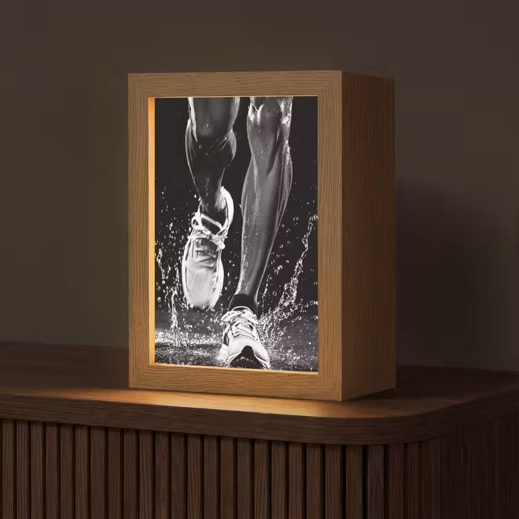 Hardloopschoenen - Rennen - Druppels - Zwart Light Box met kabel (Tafellamp) klein -z3d_website