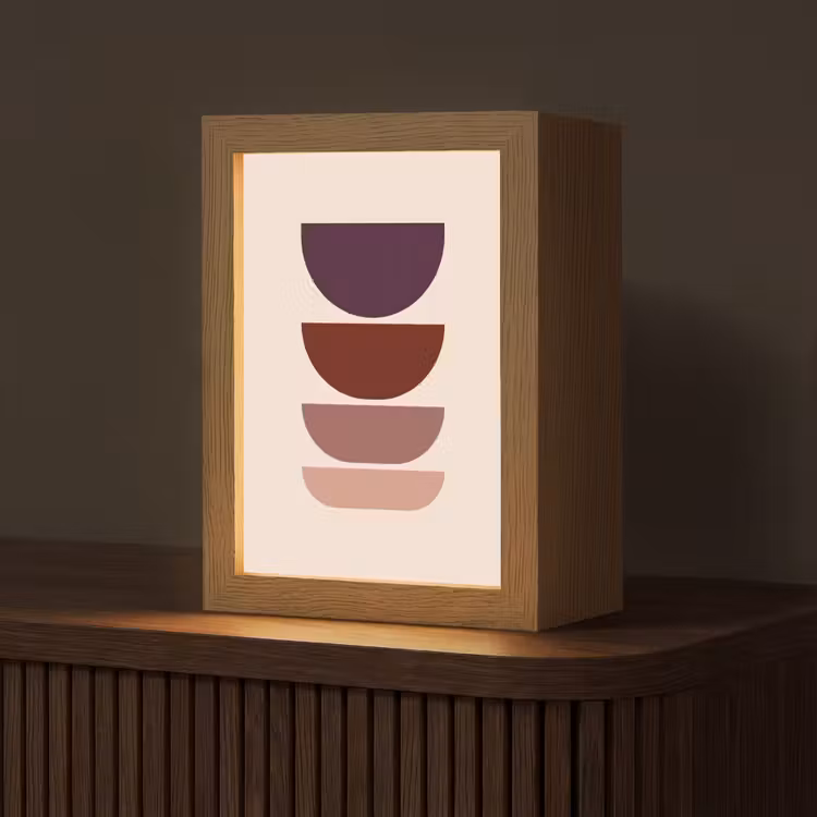 Harmonieus - Symmetrisch - Rood Light Box met kabel (Tafellamp) klein -z3d_website