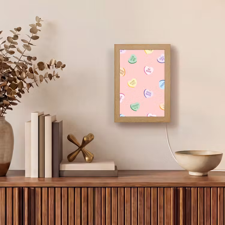 Hart - Snoep - Pastel - Tekst Light Box met kabel (Tafellamp) klein -sfeer2