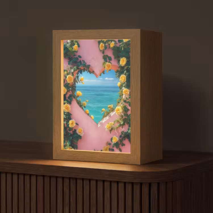 Hart - Zee - Muur Light Box met kabel (Tafellamp) klein -z3d_website