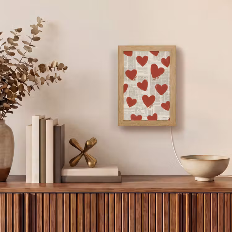 Hartjes - Krant - Loveyou Light Box met kabel (Tafellamp) klein -sfeer2