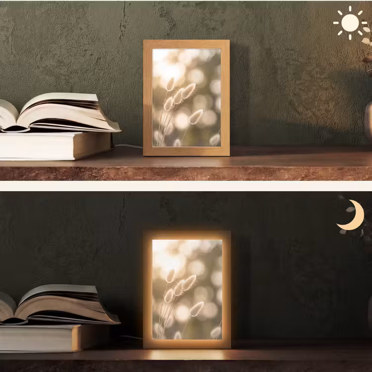 Hazestaartgras - Wit - Zonlicht Light Box met kabel (Tafellamp) klein -sfeer3