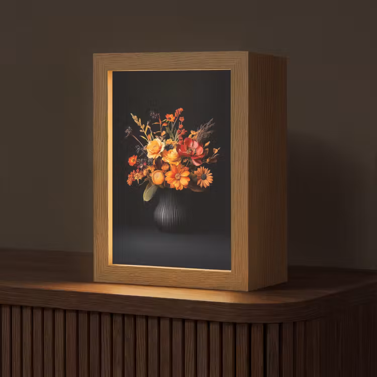 Herfst - Boeket - Oranje Light Box met kabel (Tafellamp) klein -z3d_website