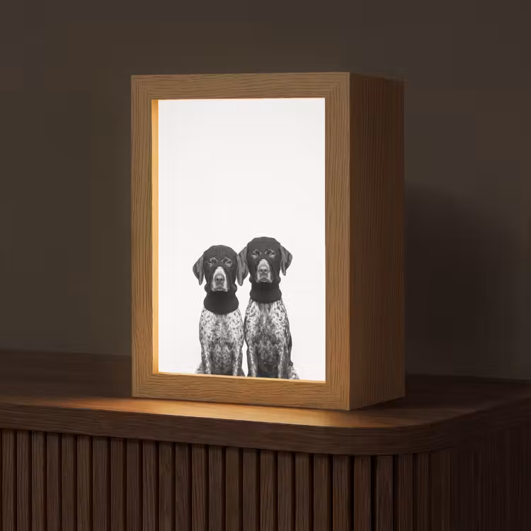 Honden - Bivakmuts - Zwart - wit Light Box met kabel (Tafellamp) klein -z3d_website