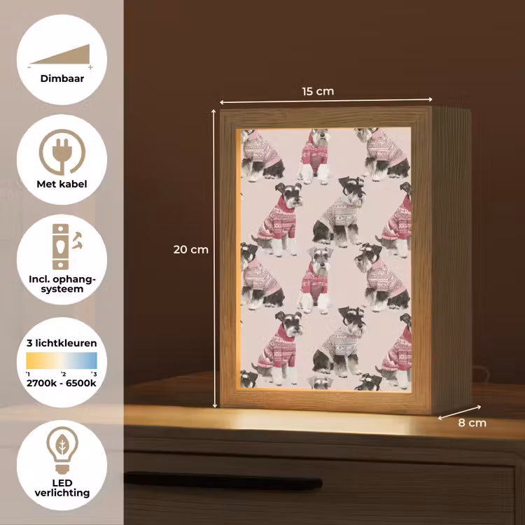 Honden - Truien - Rood Light Box met kabel (Tafellamp) klein 925 -USP_NL