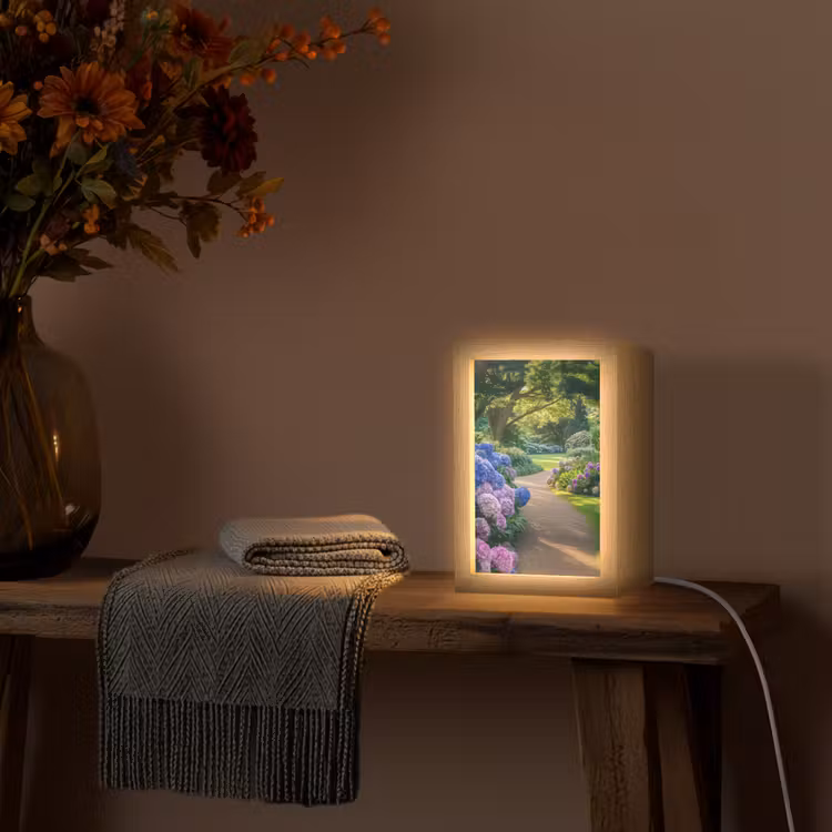 Hortensia- Park - Pad Light Box met kabel (Tafellamp) klein -sfeer4