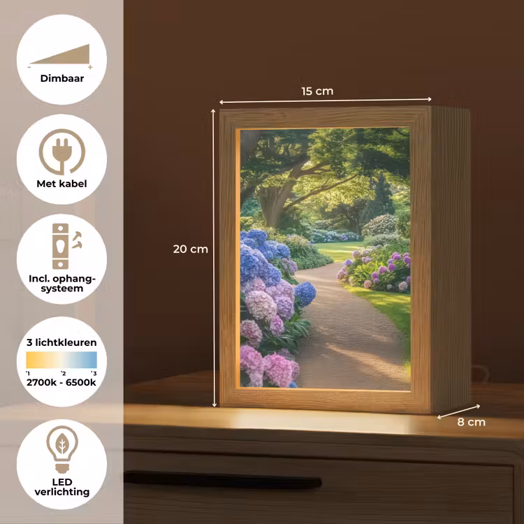 Hortensia- Park - Pad Light Box met kabel (Tafellamp) klein -USP_NL