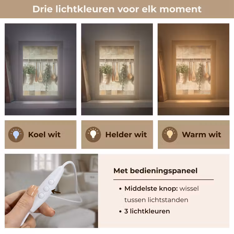Hout - Keukengerei - Stilleven - Tegels Light Box met kabel (Tafellamp) klein -USP_lichtkleurNL