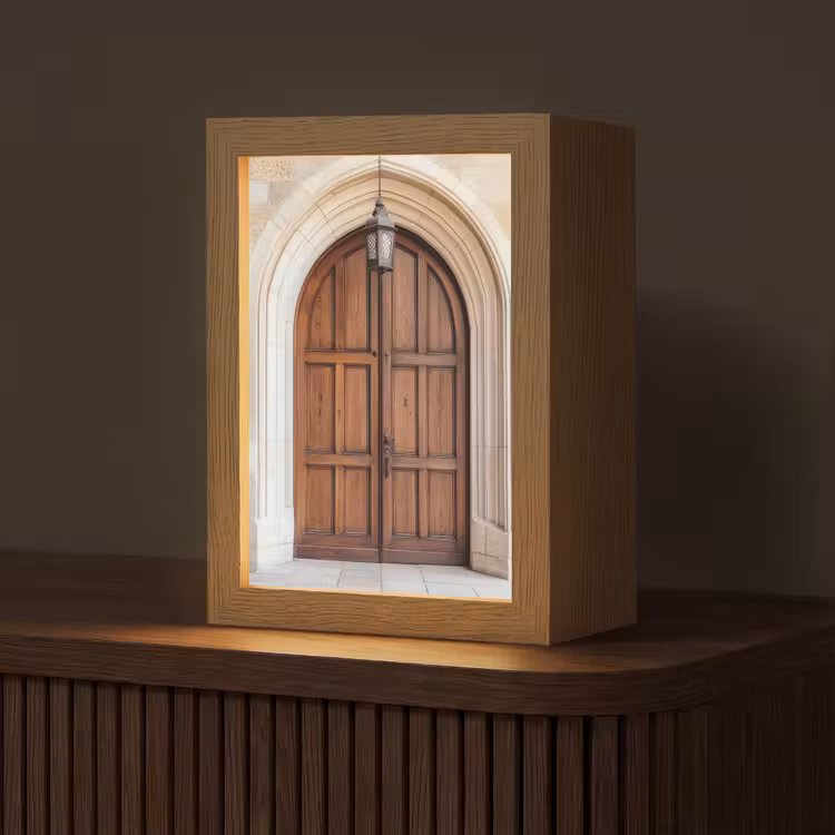 Houten - Deur - Lantaarn Light Box met kabel (Tafellamp) klein -z3d_website