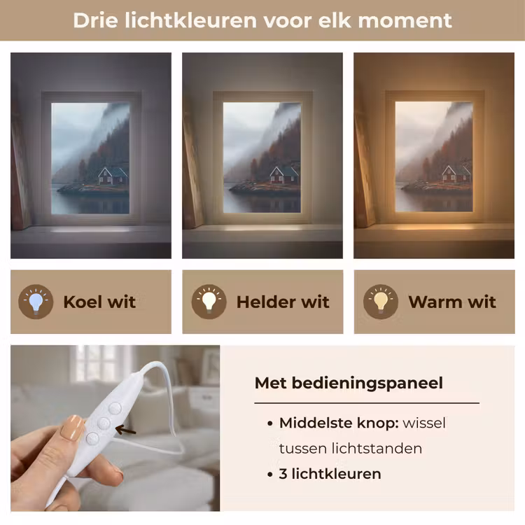 Huis - Rood - Bergen - Water Light Box met kabel (Tafellamp) klein -USP_lichtkleurNL