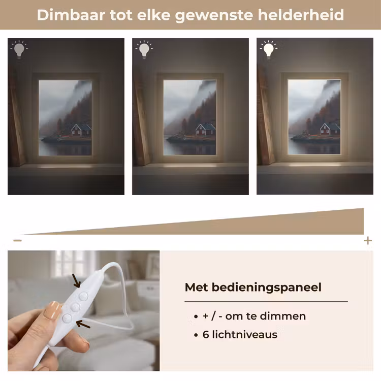 Huis - Rood - Bergen - Water Light Box met kabel (Tafellamp) klein -USP_dimbaarNL