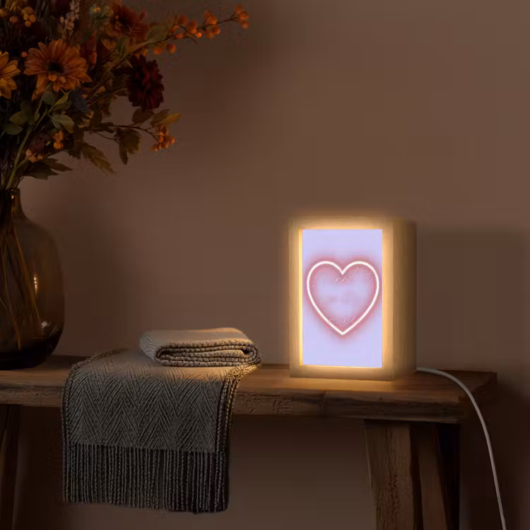 I liked it so it's mine - Neon hart - Paars Light Box met kabel (Tafellamp) klein -sfeer4