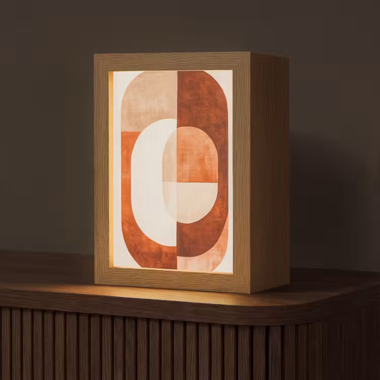 Illustratie - Abstract - Vormen - Rood Light Box met kabel (Tafellamp) klein -z3d_website