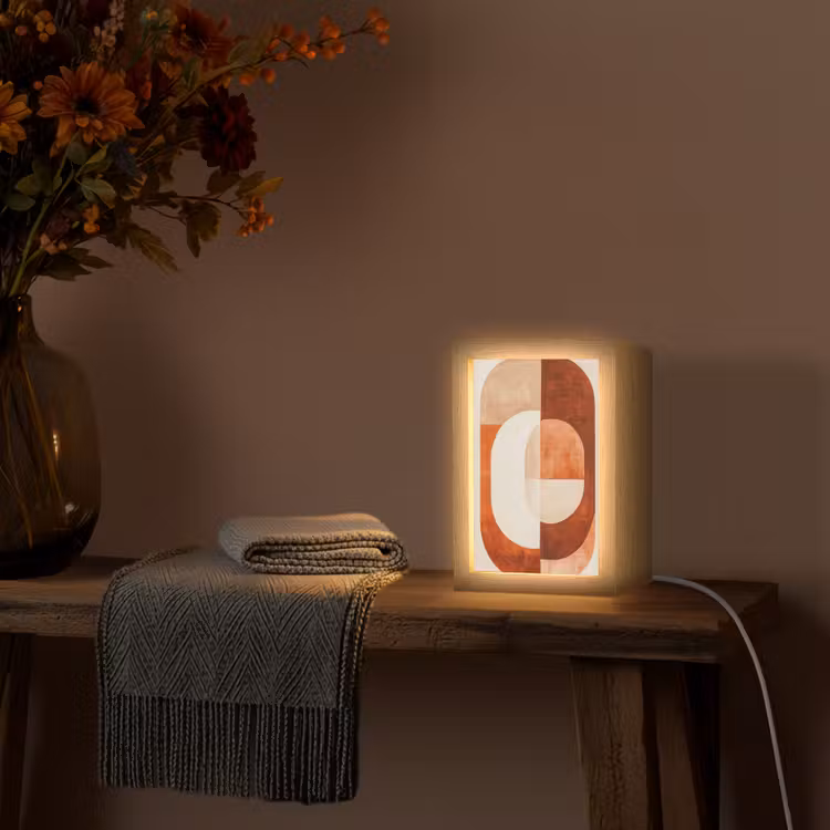 Illustratie - Abstract - Vormen - Rood Light Box met kabel (Tafellamp) klein -sfeer4