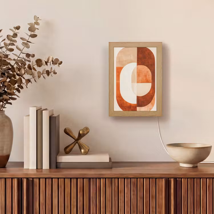 Illustratie - Abstract - Vormen - Rood Light Box met kabel (Tafellamp) klein -sfeer2