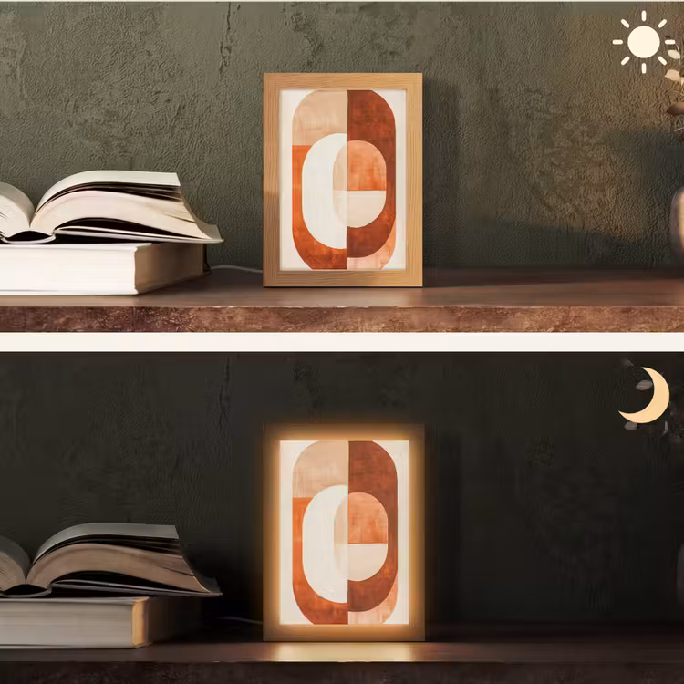Illustratie - Abstract - Vormen - Rood Light Box met kabel (Tafellamp) klein -sfeer3