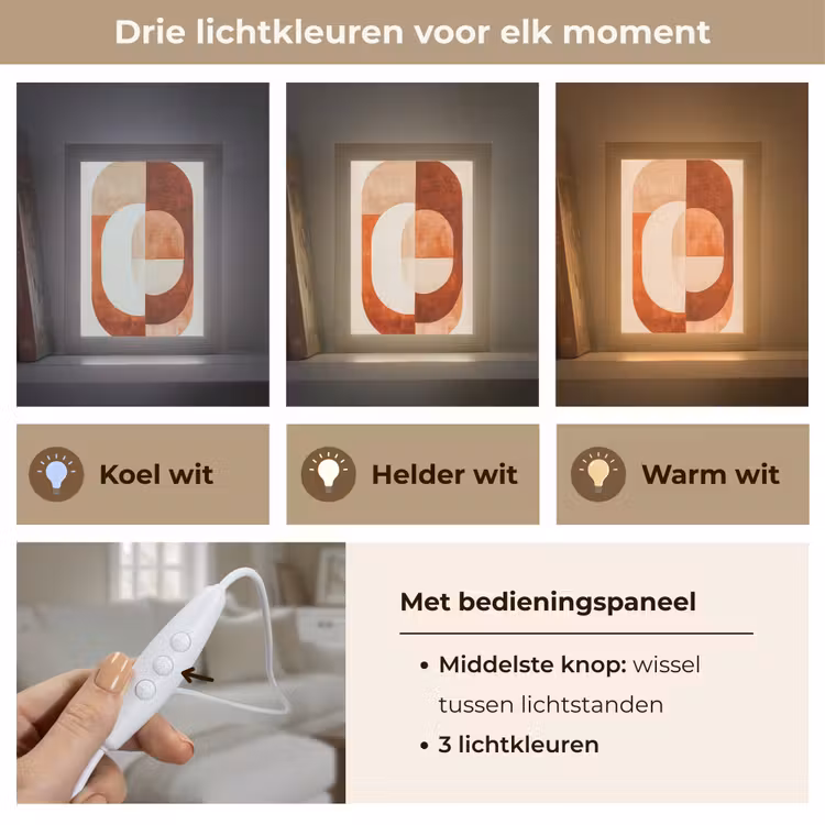 Illustratie - Abstract - Vormen - Rood Light Box met kabel (Tafellamp) klein -USP_lichtkleurNL