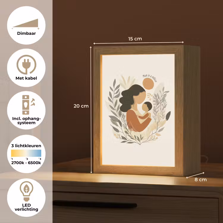 Illustratie - Quote - Moeder Light Box met kabel (Tafellamp) klein -USP_NL