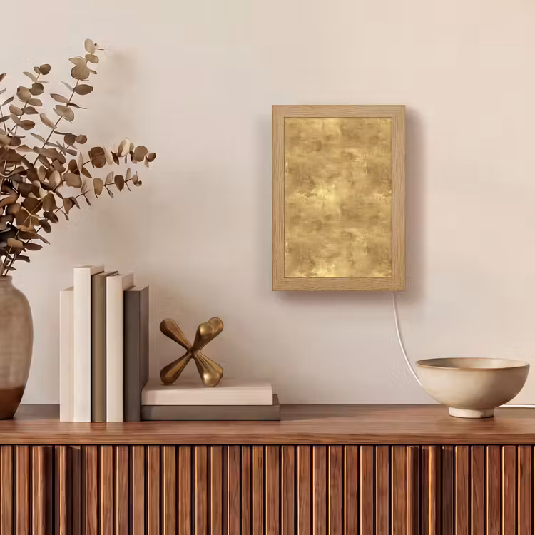 Industrieel - Textuur - Goud Light Box met kabel (Tafellamp) klein 925 -sfeer2