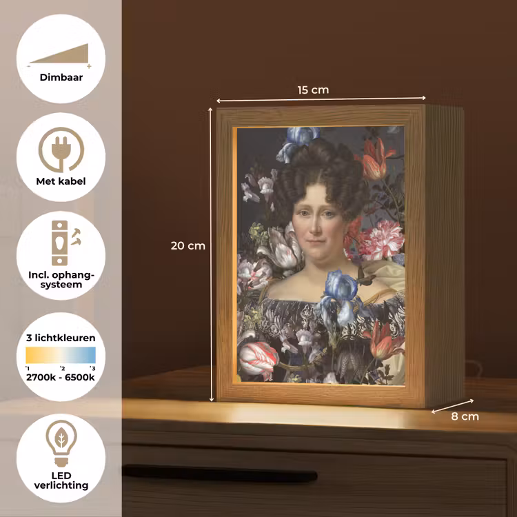 Johanna Henriette Engelen - Dubois Drahonet - Bloemen Light Box met kabel (Tafellamp) klein -USP_NL