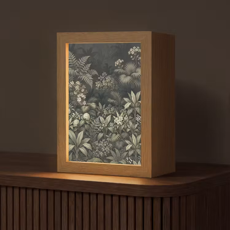 Jungle - Bladeren - Botanisch - Groen Light Box met kabel (Tafellamp) klein -z3d_website