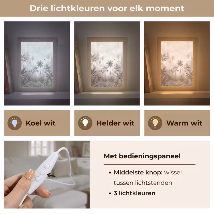 Jungle - Palmbomen - Natuur Light Box met kabel (Tafellamp) klein -USP_lichtkleurNL