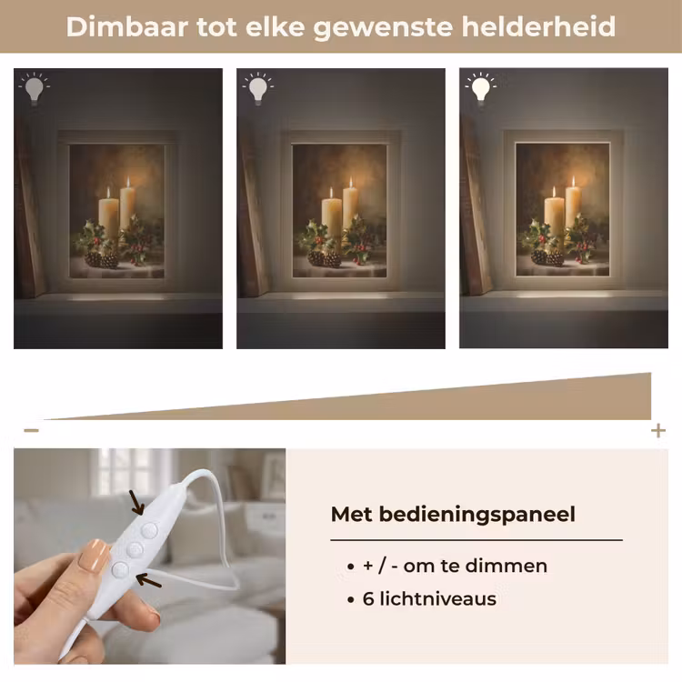 Kaarslicht - Kerst - Veelkleurig Light Box met kabel (Tafellamp) klein -USP_dimbaarNL