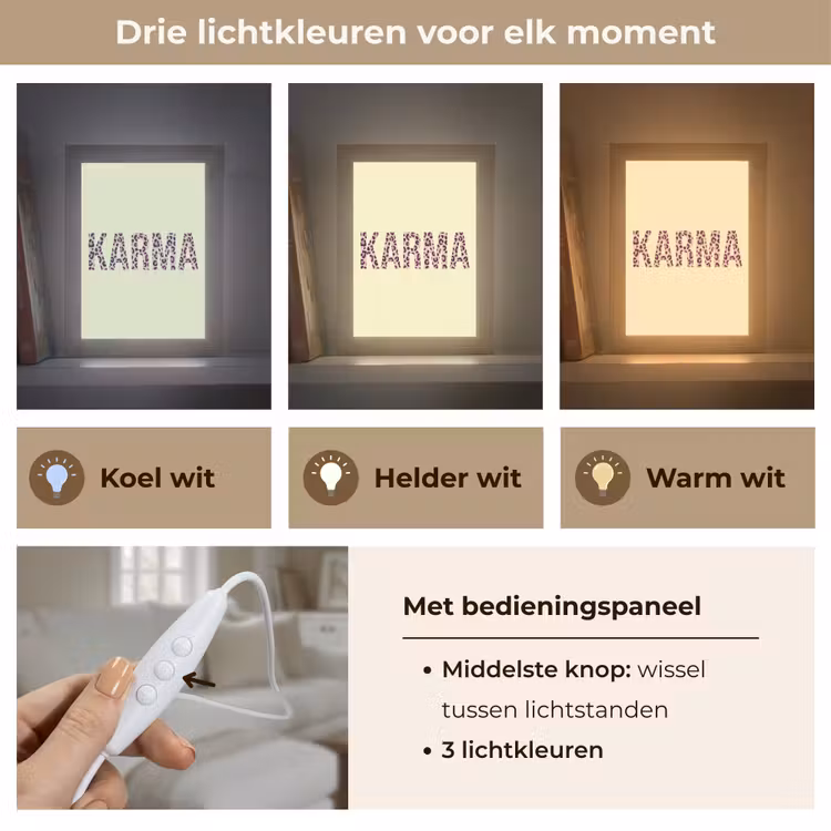 Karma - Luipaardprint - Geel Light Box met kabel (Tafellamp) klein -USP_lichtkleurNL