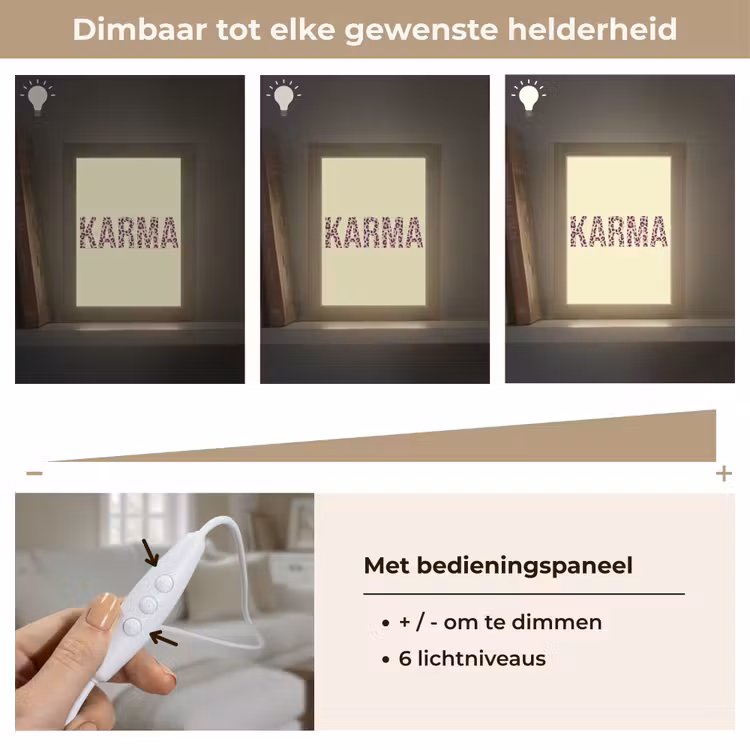 Karma - Luipaardprint - Geel Light Box met kabel (Tafellamp) klein -USP_dimbaarNL