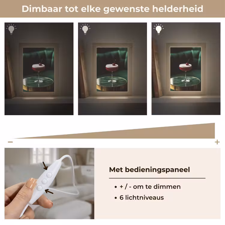 Kers - Cocktail - Rood - Marmer Light Box met kabel (Tafellamp) klein -USP_dimbaarNL