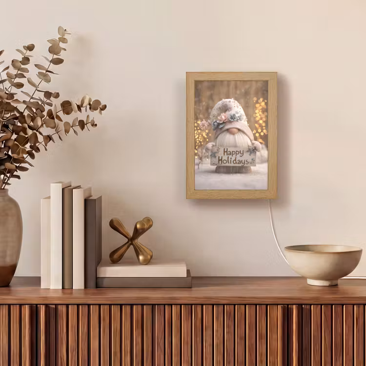 Kerst - Gnome - Bord - Kleurrijk Light Box met kabel (Tafellamp) klein -sfeer2