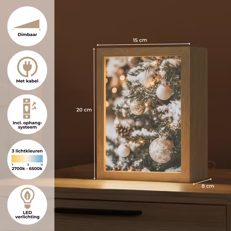 Kerst - Kerstboom - Winter - Binnen - Sneeuw Light Box met kabel (Tafellamp) klein -USP_NL