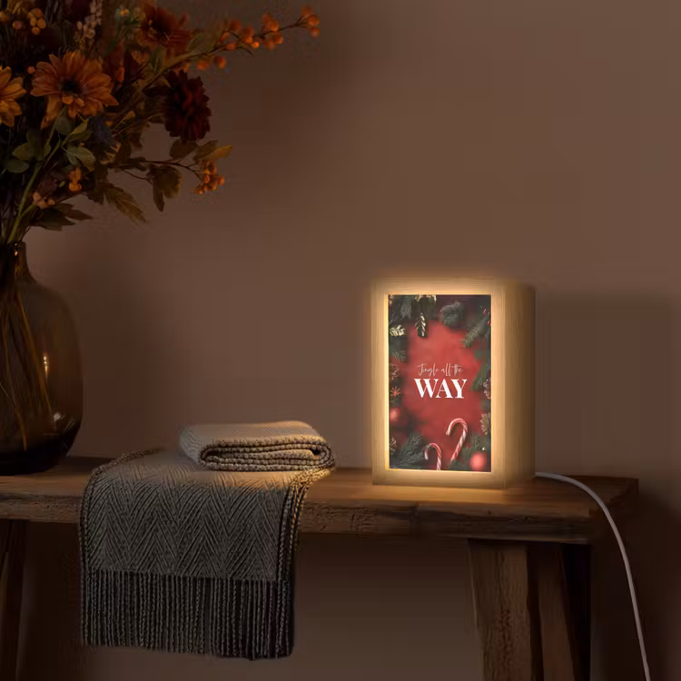 Kerst - Quote - Rood - Kerstballen Light Box met kabel (Tafellamp) klein -sfeer4