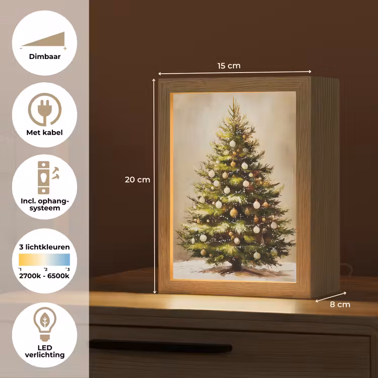 Kerst - Sfeer - Groen Light Box met kabel (Tafellamp) klein -USP_NL