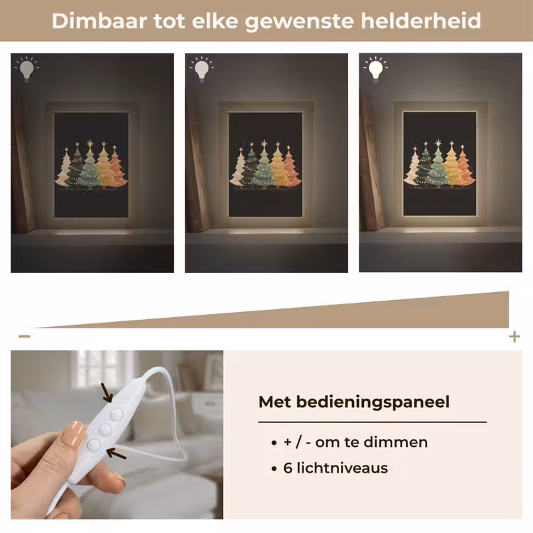 Kerstbomen - Kleurrijk - Lichtjes - Ster Light Box met kabel (Tafellamp) klein -USP_dimbaarNL