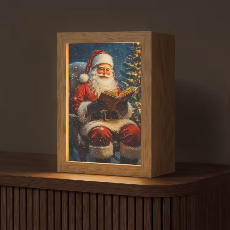 Kerstman - Kerst - Winter - Kerstboom Light Box met kabel (Tafellamp) klein -z3d_website