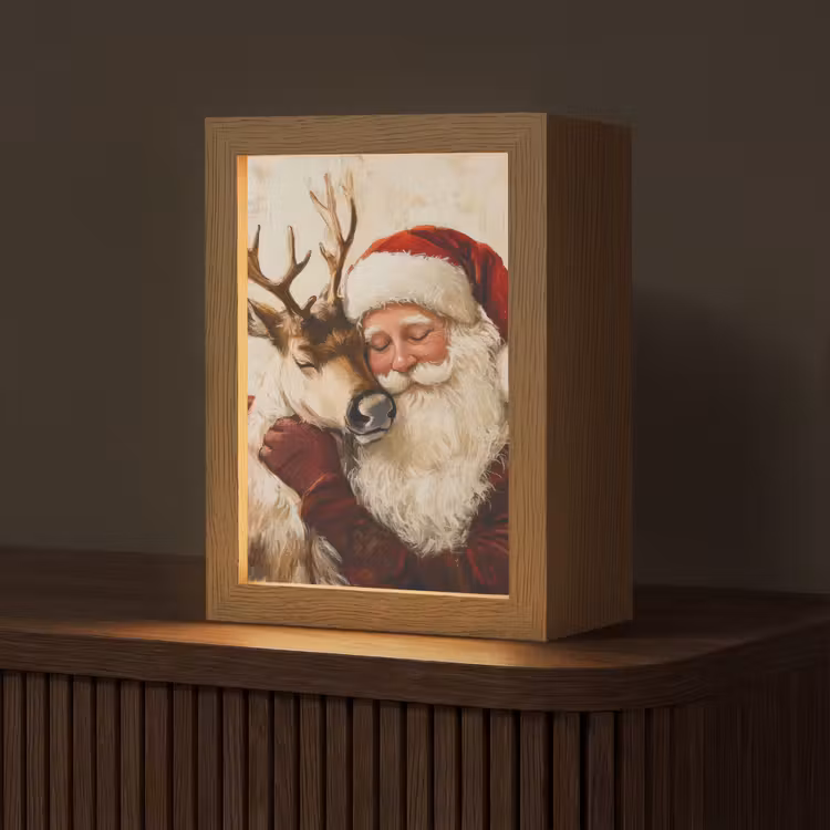 Kerstman - Rendier - Kerst - Christmas Light Box met kabel (Tafellamp) klein -z3d_website