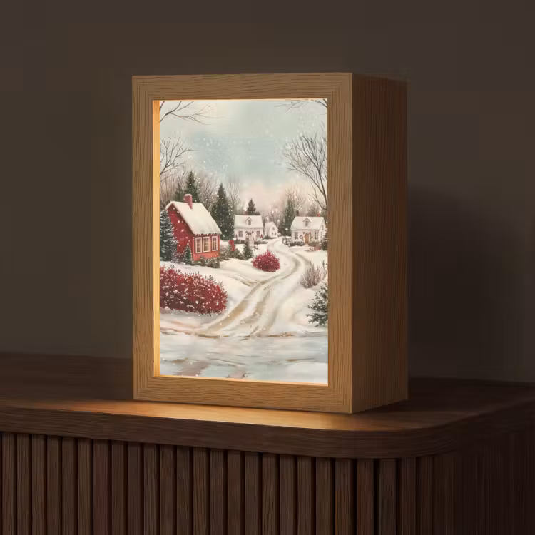 Kerstsfeer - Landelijk - Rood Light Box met kabel (Tafellamp) klein -z3d_website