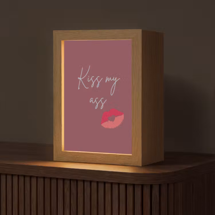 Kiss my ass - Lip - Bordeaux Light Box met kabel (Tafellamp) klein -z3d_website