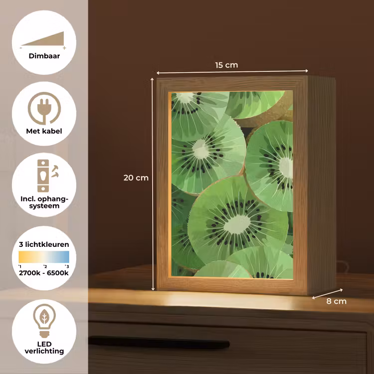 Kiwi - Groen - Pitten Light Box met kabel (Tafellamp) klein -USP_NL