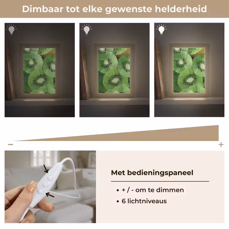 Kiwi - Groen - Pitten Light Box met kabel (Tafellamp) klein -USP_dimbaarNL