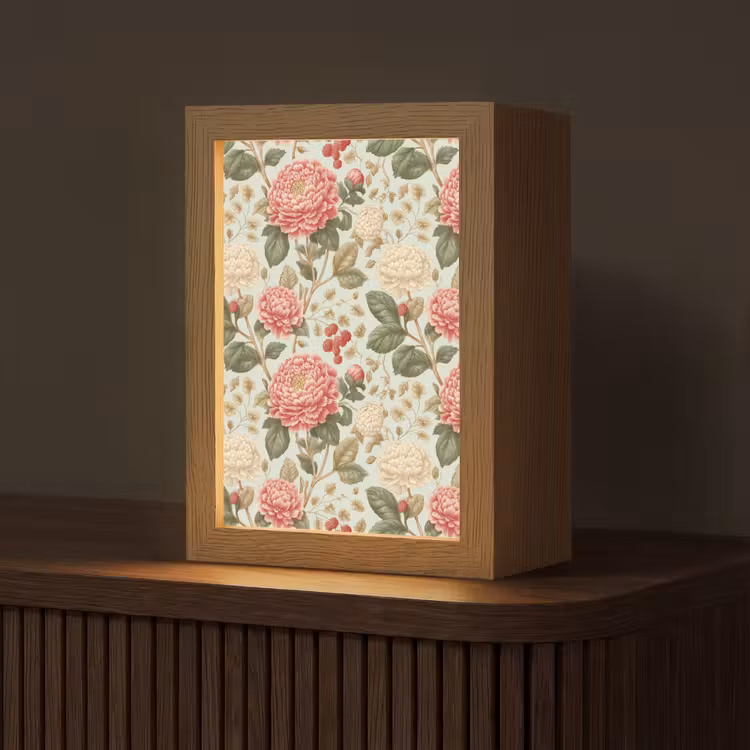 Klassiek - Botanisch - Veelkleurig Light Box met kabel (Tafellamp) klein 925 -z3d_website