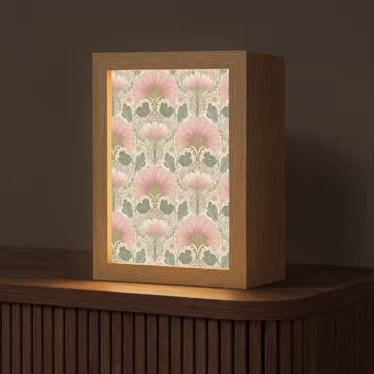 Klassiek - Patroon - Roze Light Box met kabel (Tafellamp) klein 925 -z3d_website