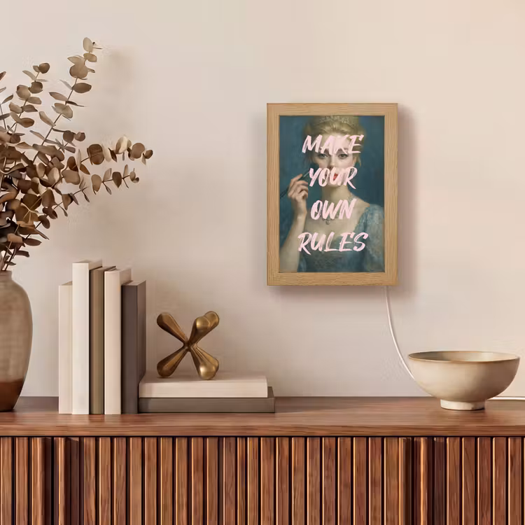 Klassiek - Sierlijk - Roze Light Box met kabel (Tafellamp) klein -sfeer2