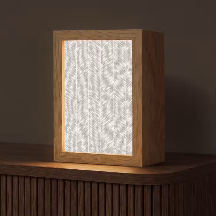 Klassiek - Visgraat - Grijs Light Box met kabel (Tafellamp) klein 925 -z3d_website