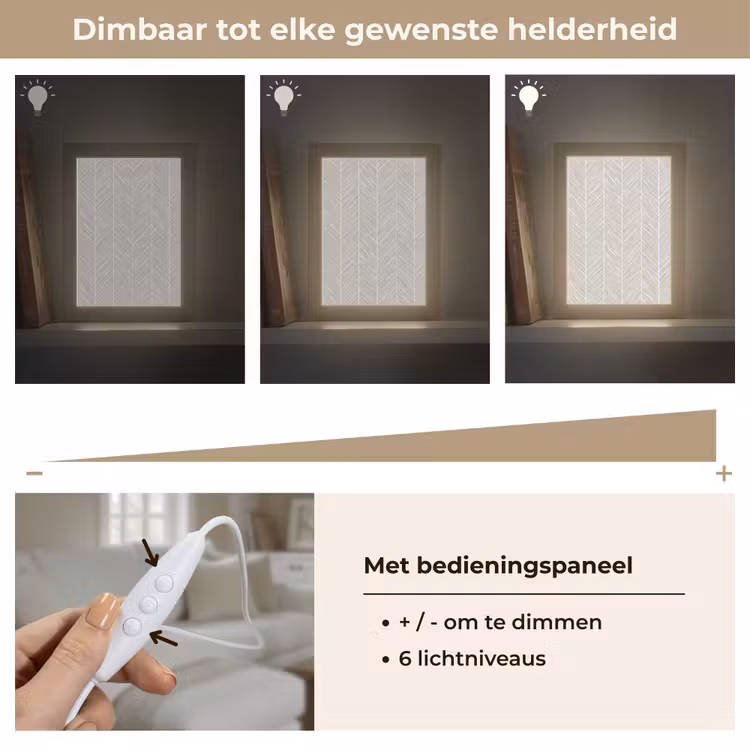 Klassiek - Visgraat - Grijs Light Box met kabel (Tafellamp) klein 925 -USP_dimbaarNL