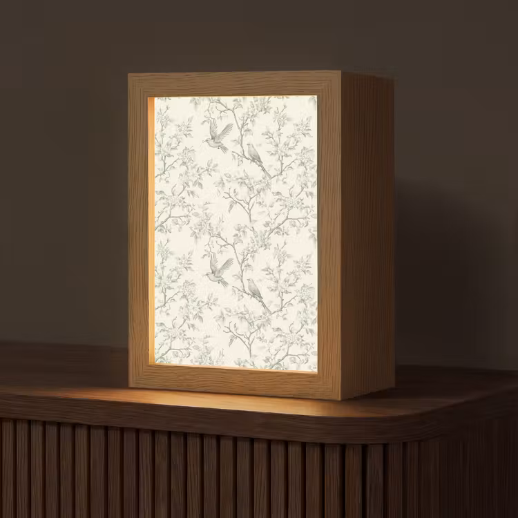 Klassiek - Vogels - Groen Light Box met kabel (Tafellamp) klein 925 -z3d_website